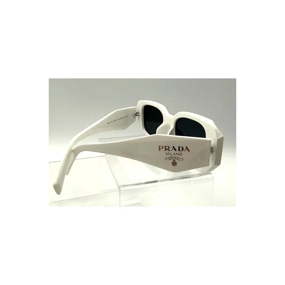 Prada Symbole Geometric White Sunglasses W/Prada Hard Case